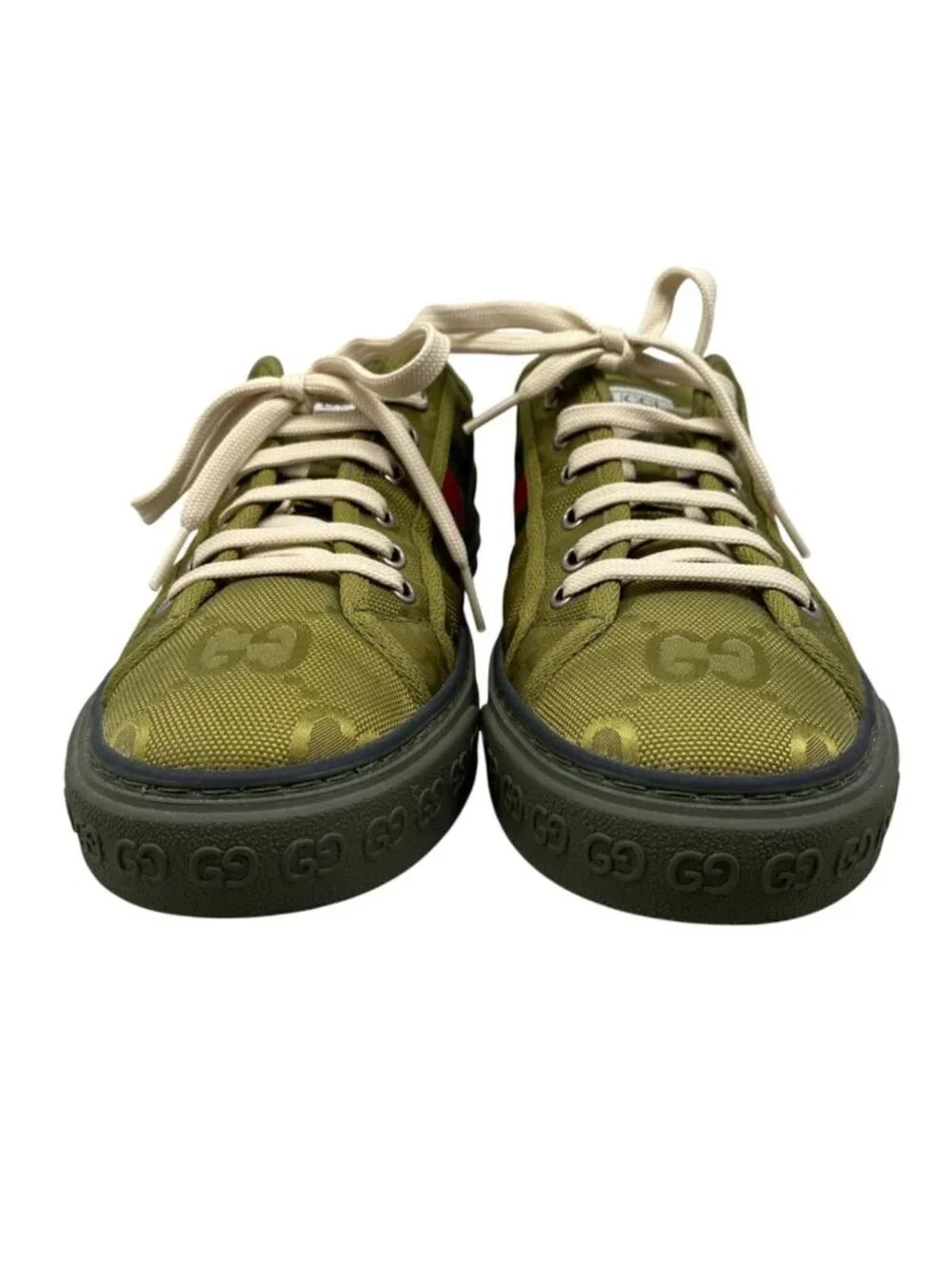 Gucci Sneakers Low Cut GG Canvas Logo Khaki Red Green